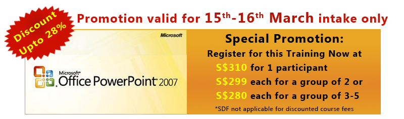 Promotion: Discount upto 28% on Microsoft Powerpoint 2007 Training at Intellisoft