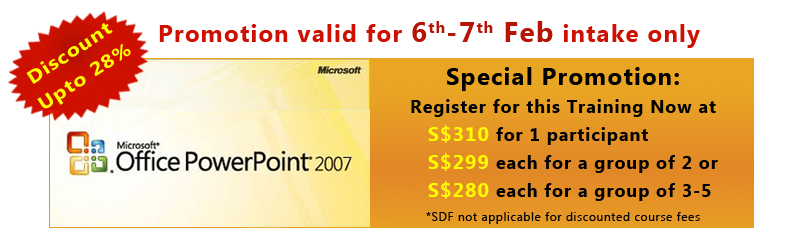 Promotion: Discount upto 28% on Microsoft Powerpoint 2007 Training at Intellisoft