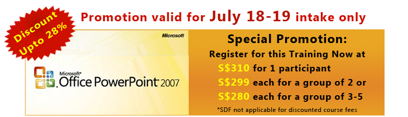 Promotion: Discount upto 28% on Microsoft Powerpoint 2007 Training at Intellisoft