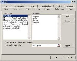 Custom sort option screen in Excel