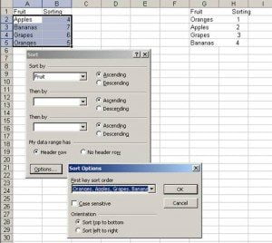 Multi level sort in Excel with Custom Sorting options