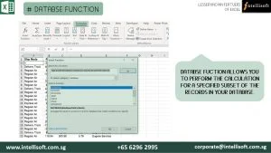 Learn the Database Function at Intellisoft Singapore