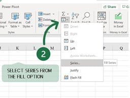 Step 02 Select Series from Fill option