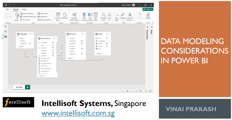 How To Do Data Modeling in Power BI - Learn at Intellisoft Training Power BI Course by Vinai Prakash