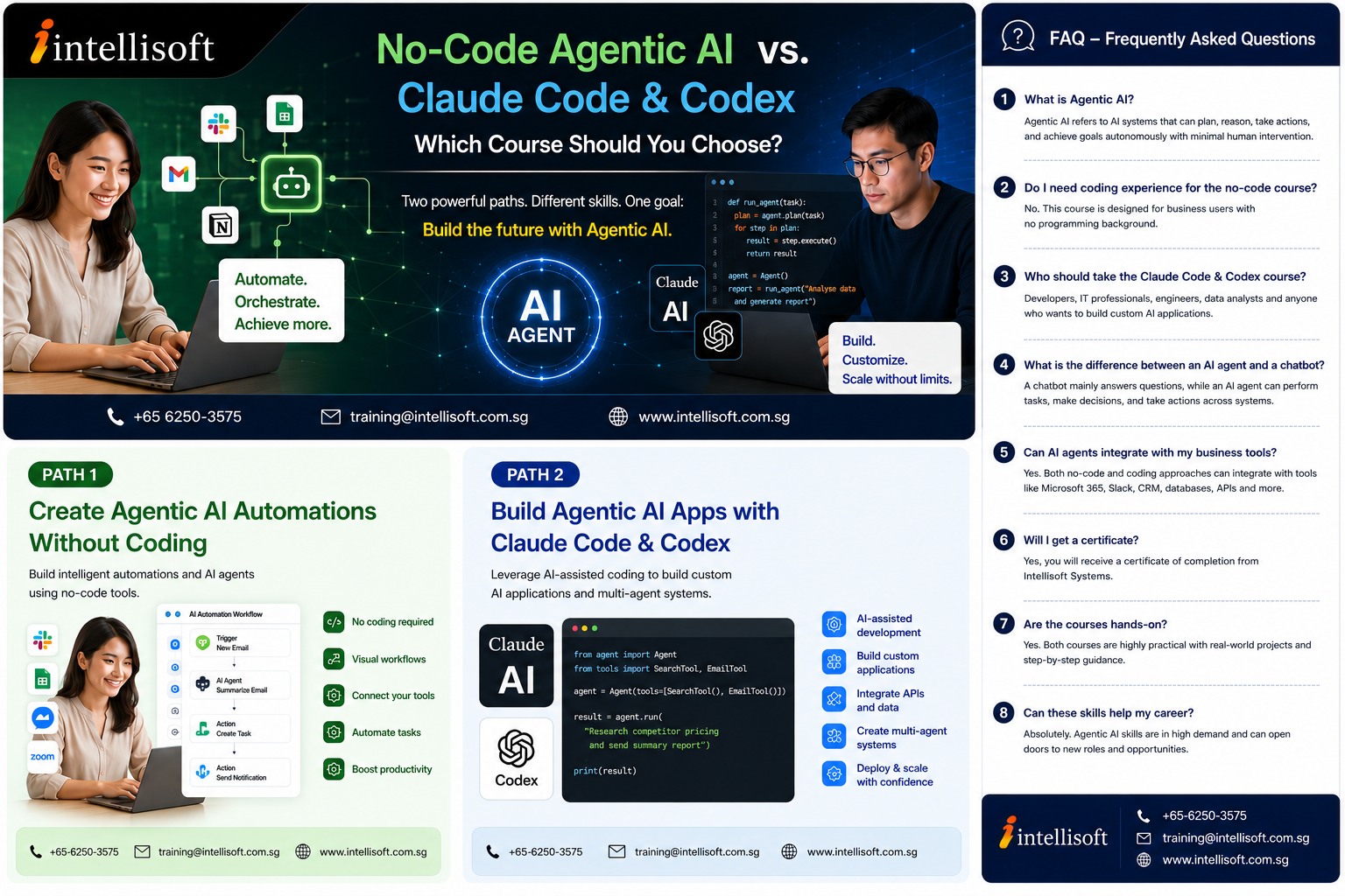 Intellisoft Agentic AI Course Comparison with Claude Code Course in Singapore
